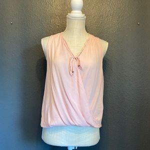 BE COOL Pink Wrap Tank Top.
